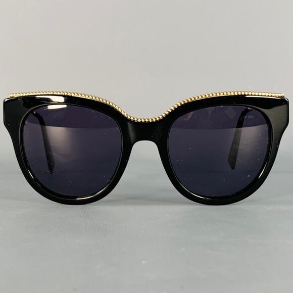 MARC JACOBS Black Gold Acetate Metal Oversized Round Sunglasses - Picture 1 of 7